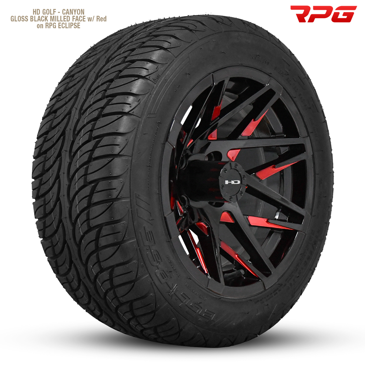 HD Golf Canyon 14x7 -14 4x101.6mm 68.2mm Gloss Red&BK/Milled Face