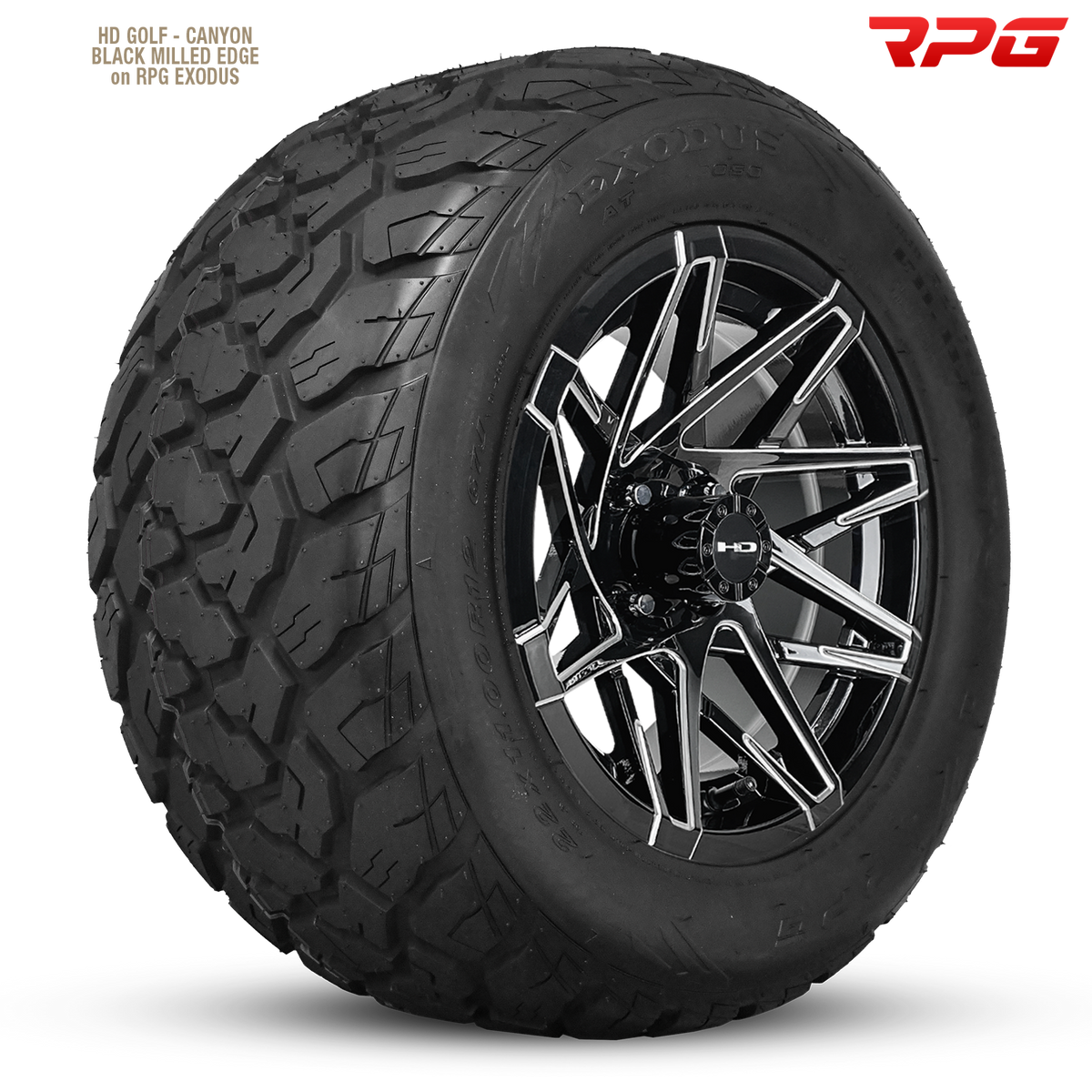 HD Golf Canyon 14x7 -14 4x101.6mm 68.2mm Gloss Black/Milled Edge