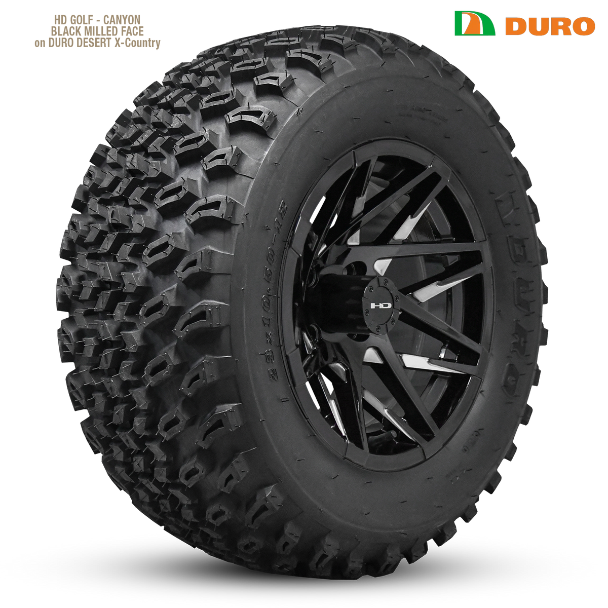 HD Golf Canyon 12x7 -14 4x101.6mm 68.2mm Gloss Black/Milled Face