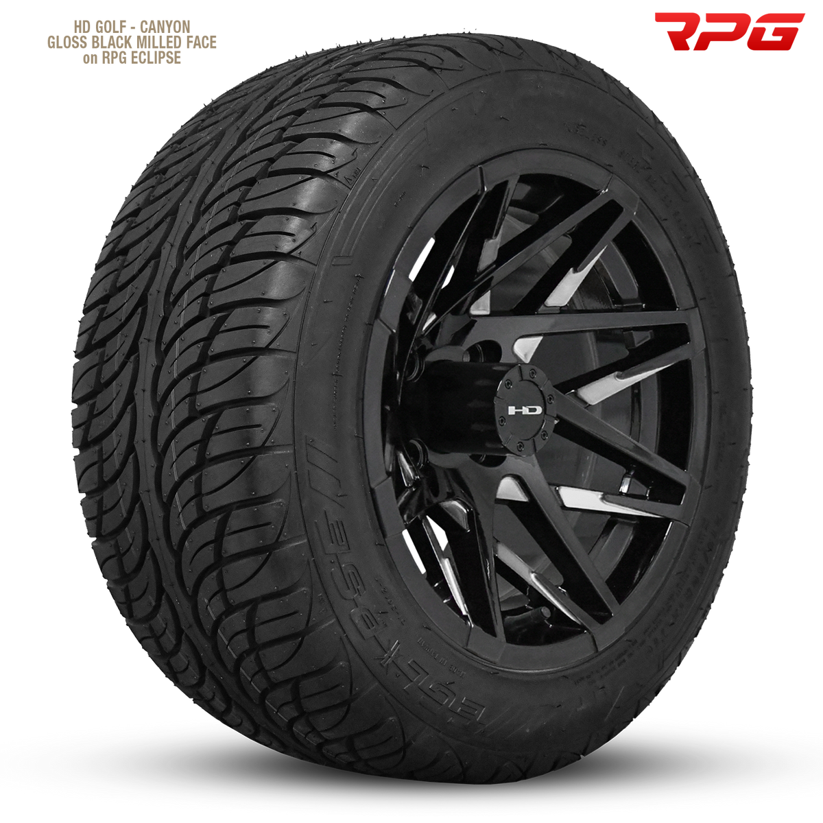 HD Golf Canyon 12x7 -14 4x101.6mm 68.2mm Gloss Black/Milled Face