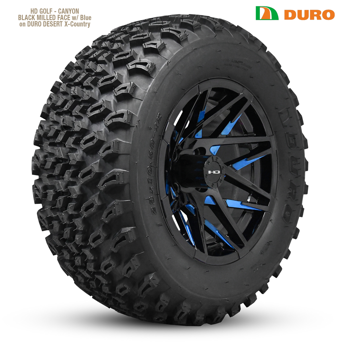 HD Golf Canyon 14x7 -14 4x101.6mm 68.2mm Gloss Blue&BK/Milled Face