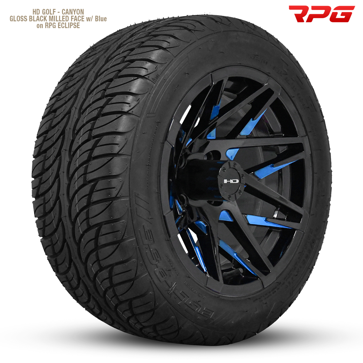 HD Golf Canyon 14x7 -14 4x101.6mm 68.2mm Gloss Blue&BK/Milled Face