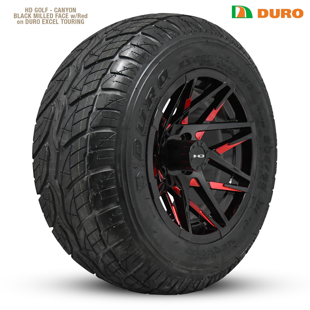 HD Golf Canyon 14x7 -14 4x101.6mm 68.2mm Gloss Red&BK/Milled Face