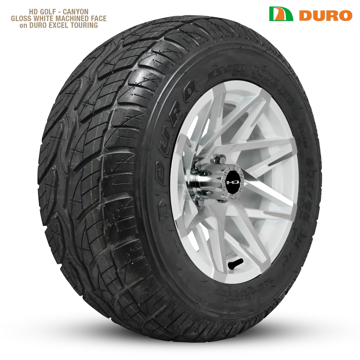 HD Golf Canyon 12x7 -14 4x101.6mm 68.2mm Gloss White/Machined Face