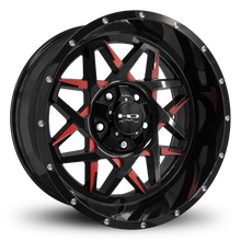Load image into Gallery viewer, HD Offroad Caliber 20x10 -25 5x127/5x139.7mm 78.1mm Gloss Red&amp;BK/Milled Face