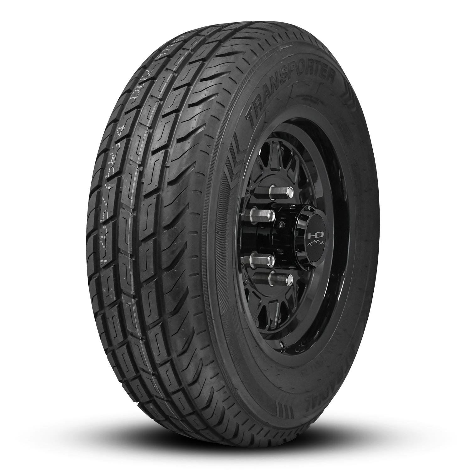 HD Trailer HDT 15x6.0 +0 5x114.3mm 83mm All Gloss Black Canyon on Radial Trailer Tire 205/75R15 8ply