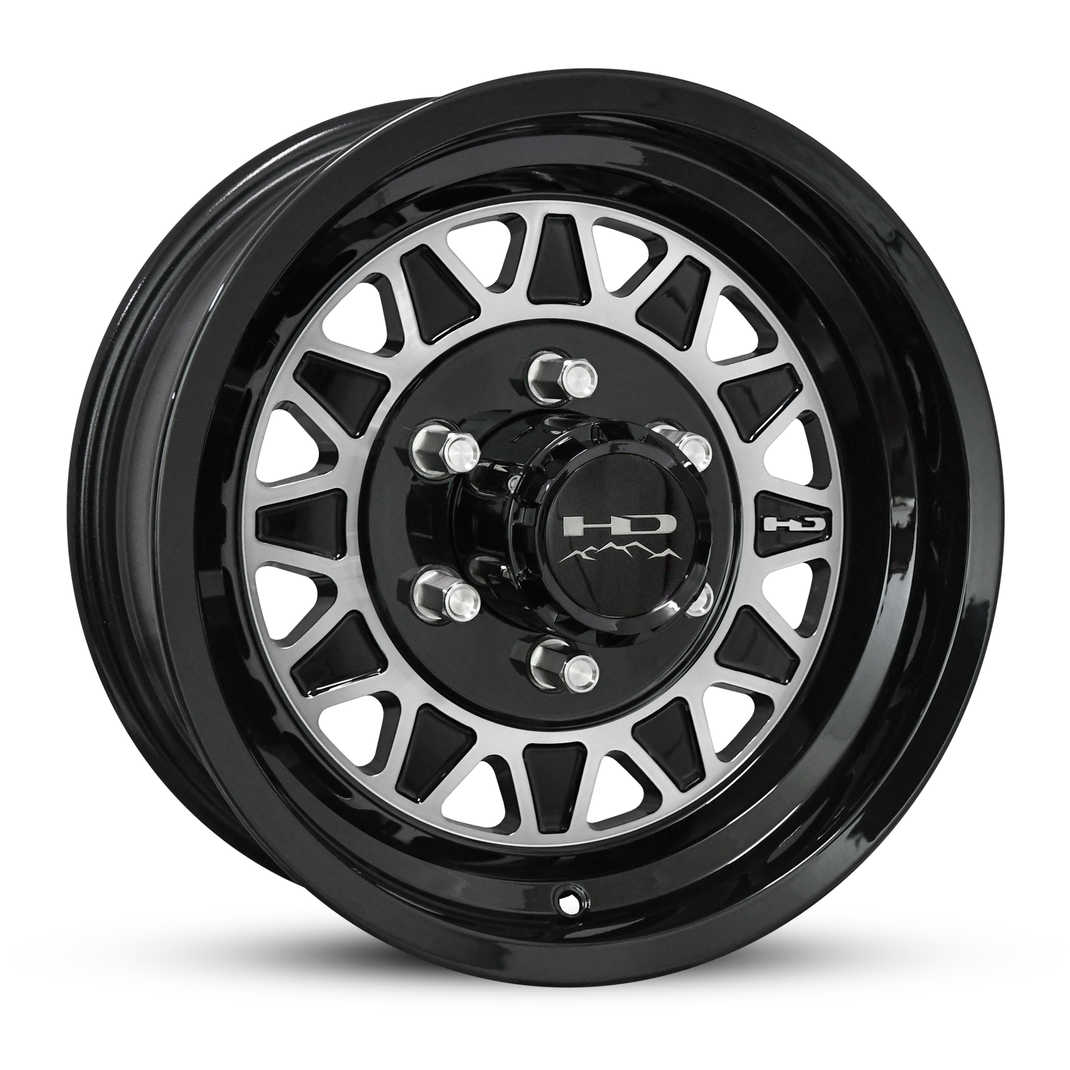 HD Trailer HDT 15x6.0 +0 6x5.5(139.7mm) 108mm Gloss Black Machined Face on Radial Trailer Tire 225/75R15 10ply