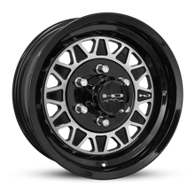 Load image into Gallery viewer, HD Trailer HDT 15x6.0 +0 6x5.5(139.7mm) 108mm Gloss Black Machined Face on Radial Trailer Tire 225/75R15 10ply