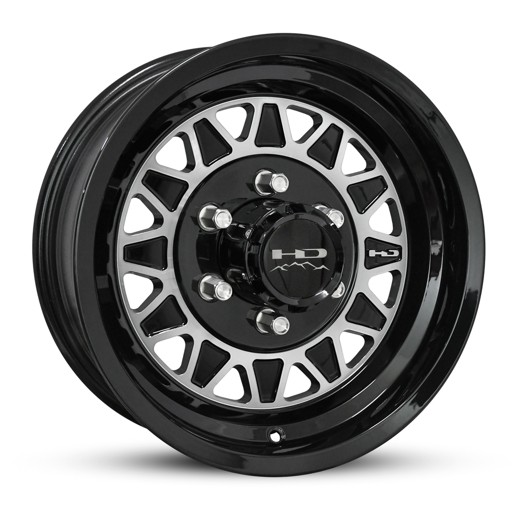Hpd Rims HD Trailer HDT Cast 15x6 +0 5x114.3mm 83mm Gloss Black/Machined Face ...