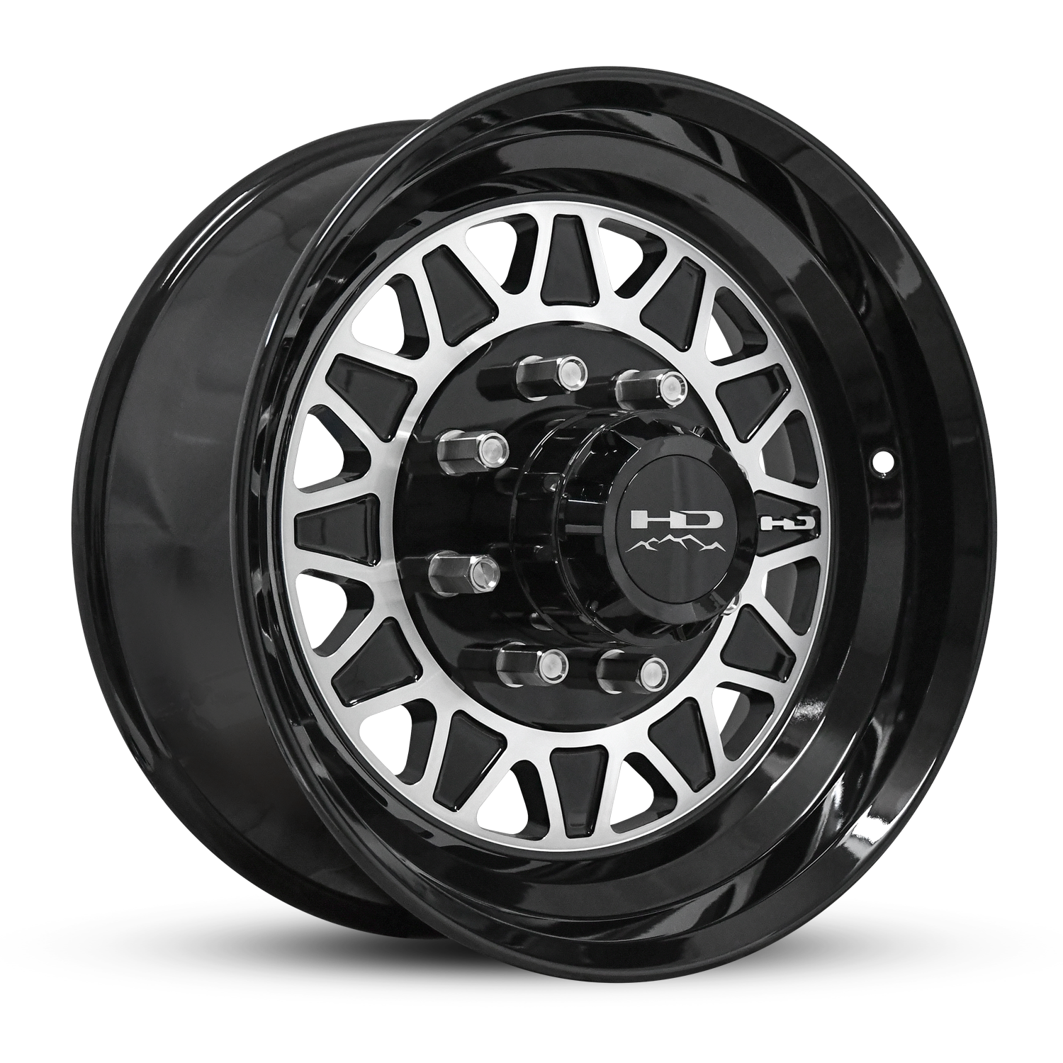 HD Trailer HDT Forged 17.5x6.75 +0 8x165mm 128.6mm Gloss Black/Machined Face