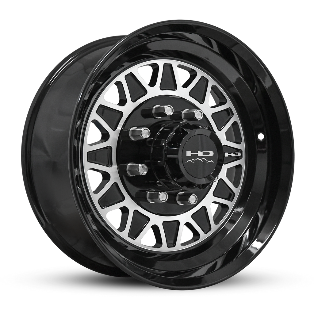 HD Trailer HDT Forged 17.5x6.75 +0 8x165mm 128.6mm Gloss Black/Machined Face
