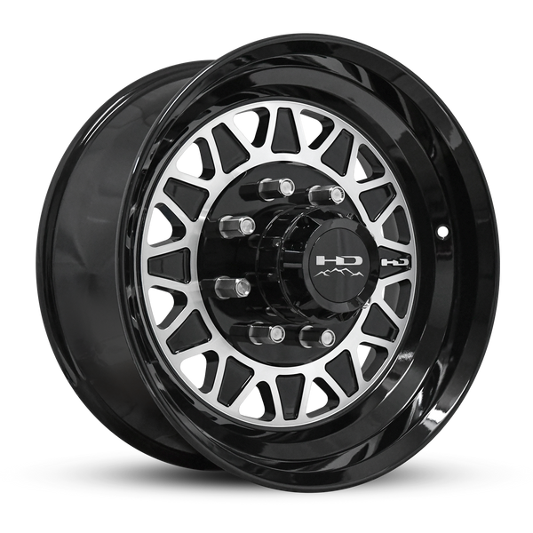 Hpd Rims HD Trailer HDT 17.5x6.75 +0 8x165mm 128.6mm Gloss Black/Machined Face ...
