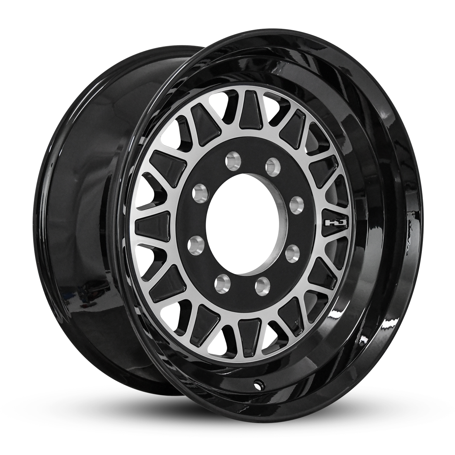 HD Trailer HDT Forged 17.5x6.75 +0 8x165mm 121.2mm Gloss Black/Machined Face - CAP NOT INCLUDED