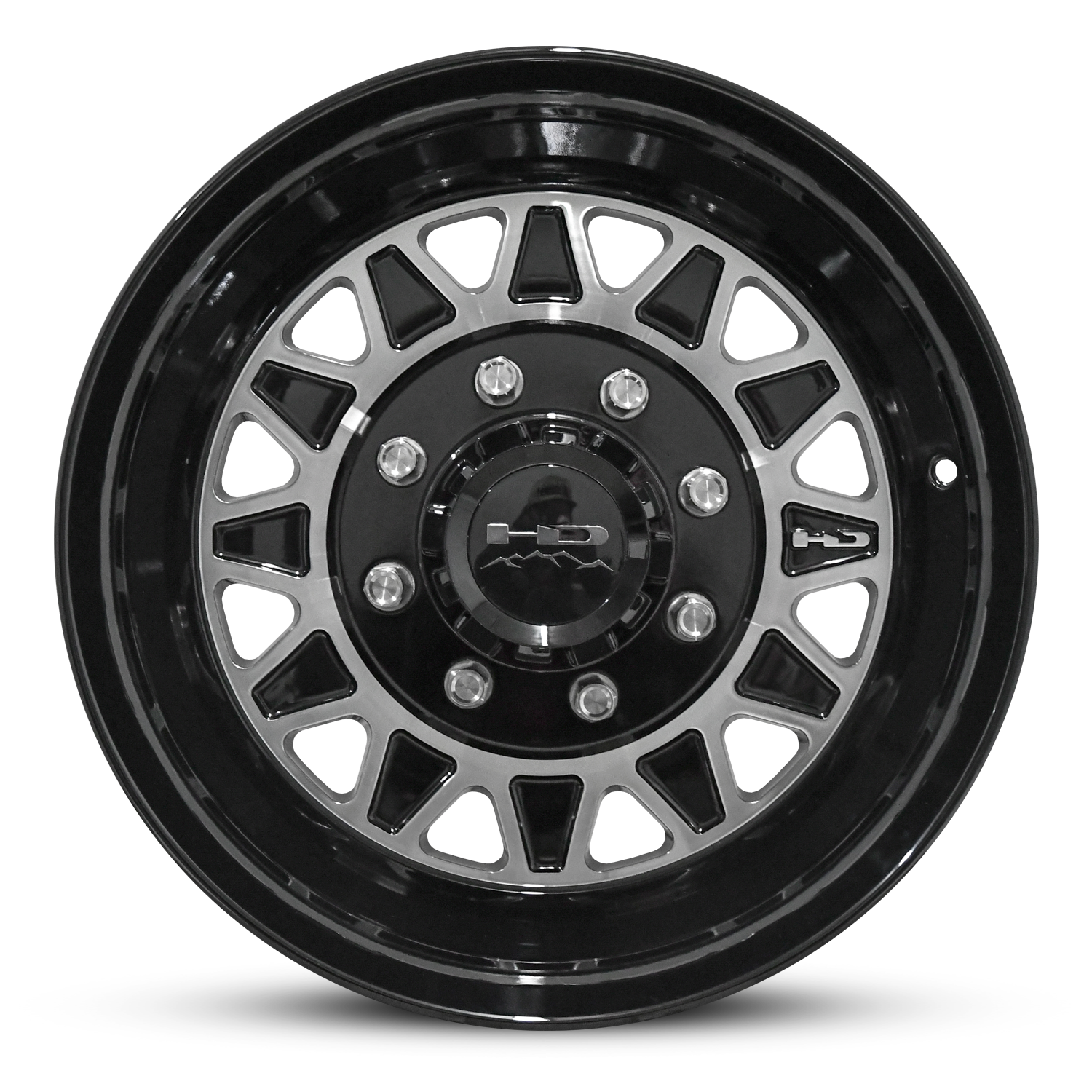 HD Trailer HDT Forged 17.5x6.75 +0 8x165mm 128.6mm Gloss Black/Machined Face
