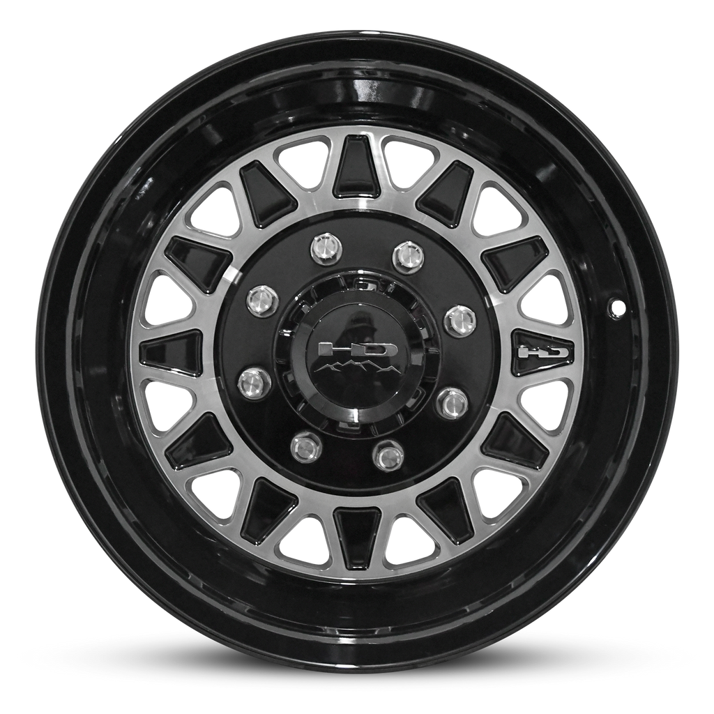HD Trailer HDT Forged 17.5x6.75 +0 8x165mm 128.6mm Gloss Black/Machined Face