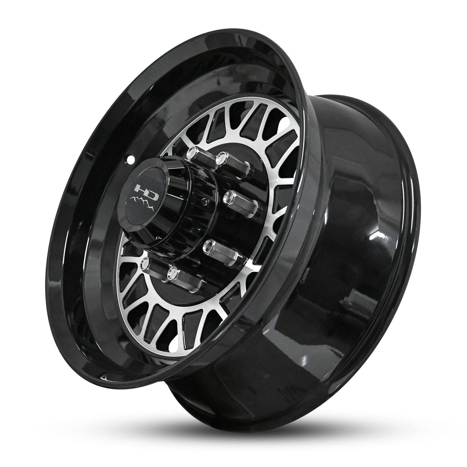 HD Trailer HDT Forged 17.5x6.75 +0 8x165mm 128.6mm Gloss Black/Machined Face