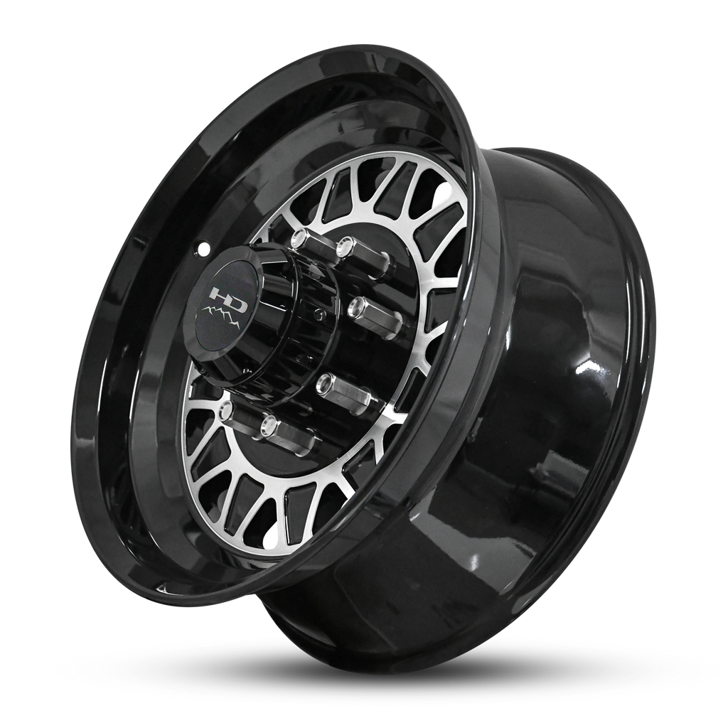 HD Trailer HDT Forged 17.5x6.75 +0 8x165mm 128.6mm Gloss Black/Machined Face