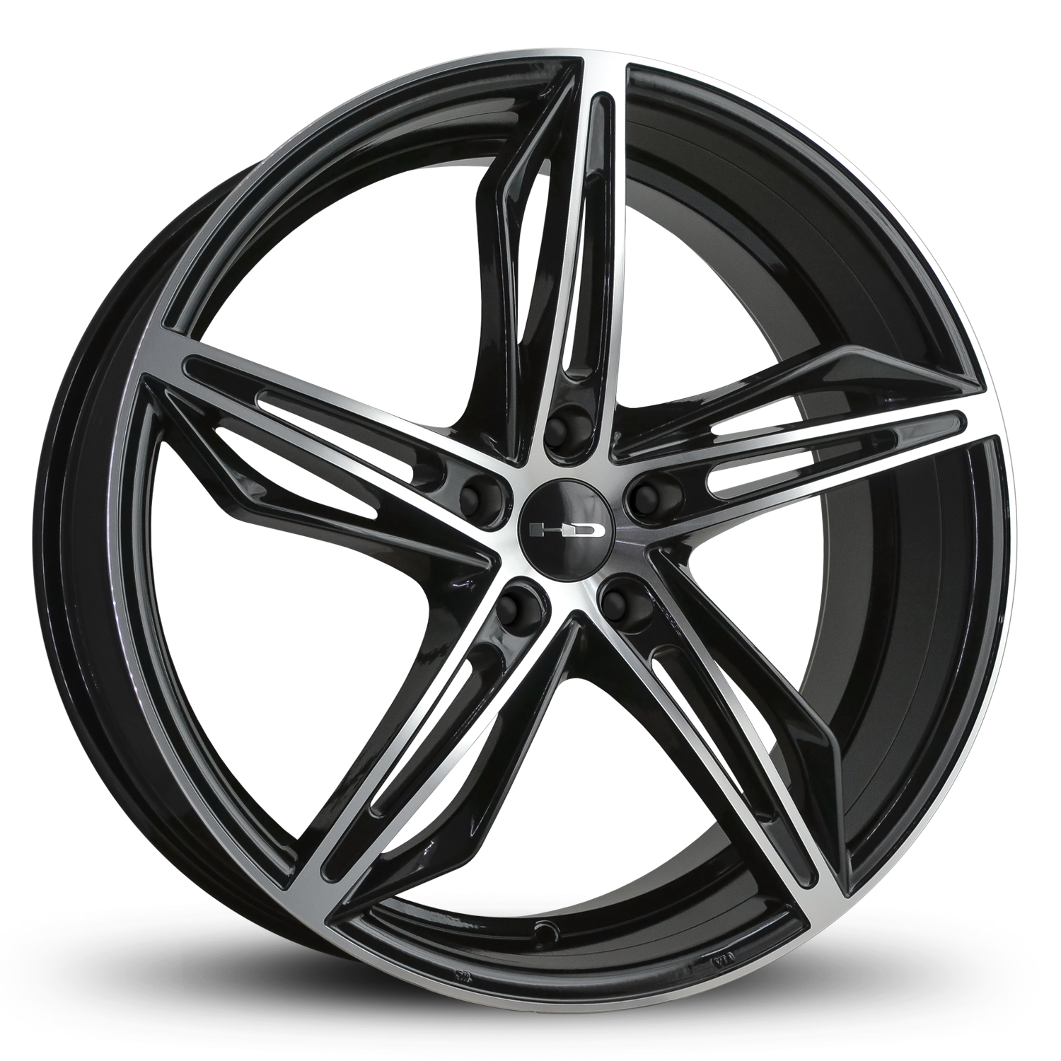 HD Wheels Fly Cutter 20x8.5 +35 5x114.3mm 73.1mm Gloss Black/Machined Face