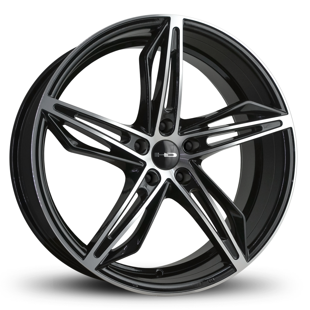 HD Wheels Fly Cutter 20x8.5 +35 5x114.3mm 73.1mm Gloss Black/Machined Face
