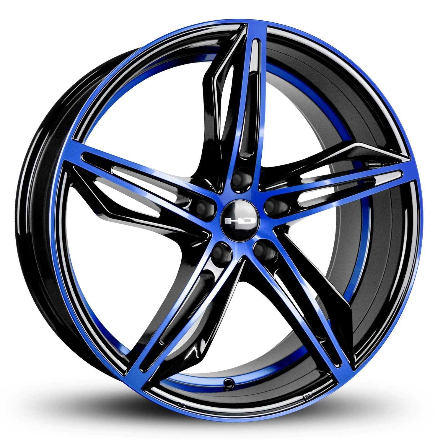 HD Wheels Fly Cutter 18x8 +35 5x114.3mm 73.1mm Gloss Blue&BK/Machined Face