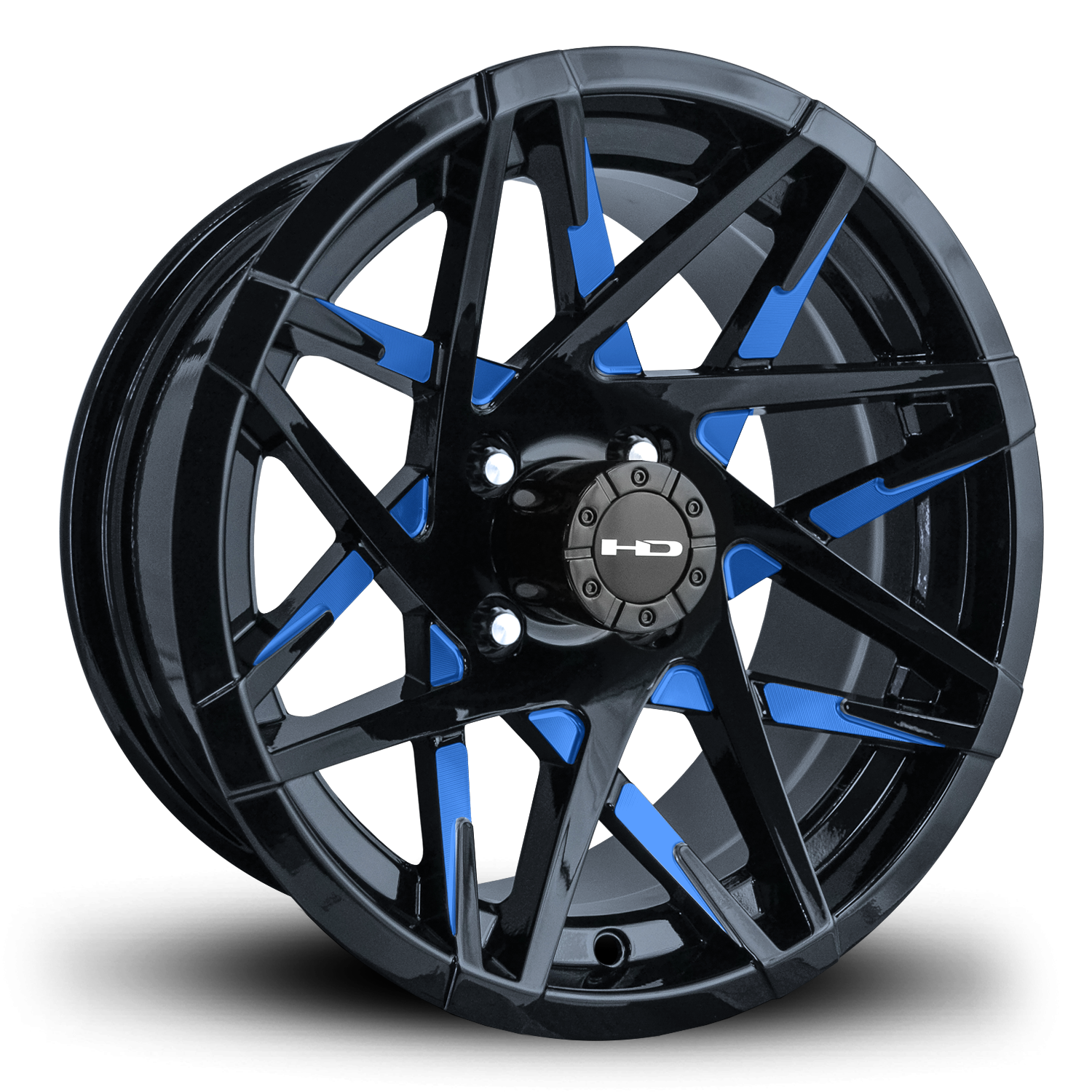 HD Golf Canyon 14x7 -14 4x101.6mm 68.2mm Gloss Blue&BK/Milled Face