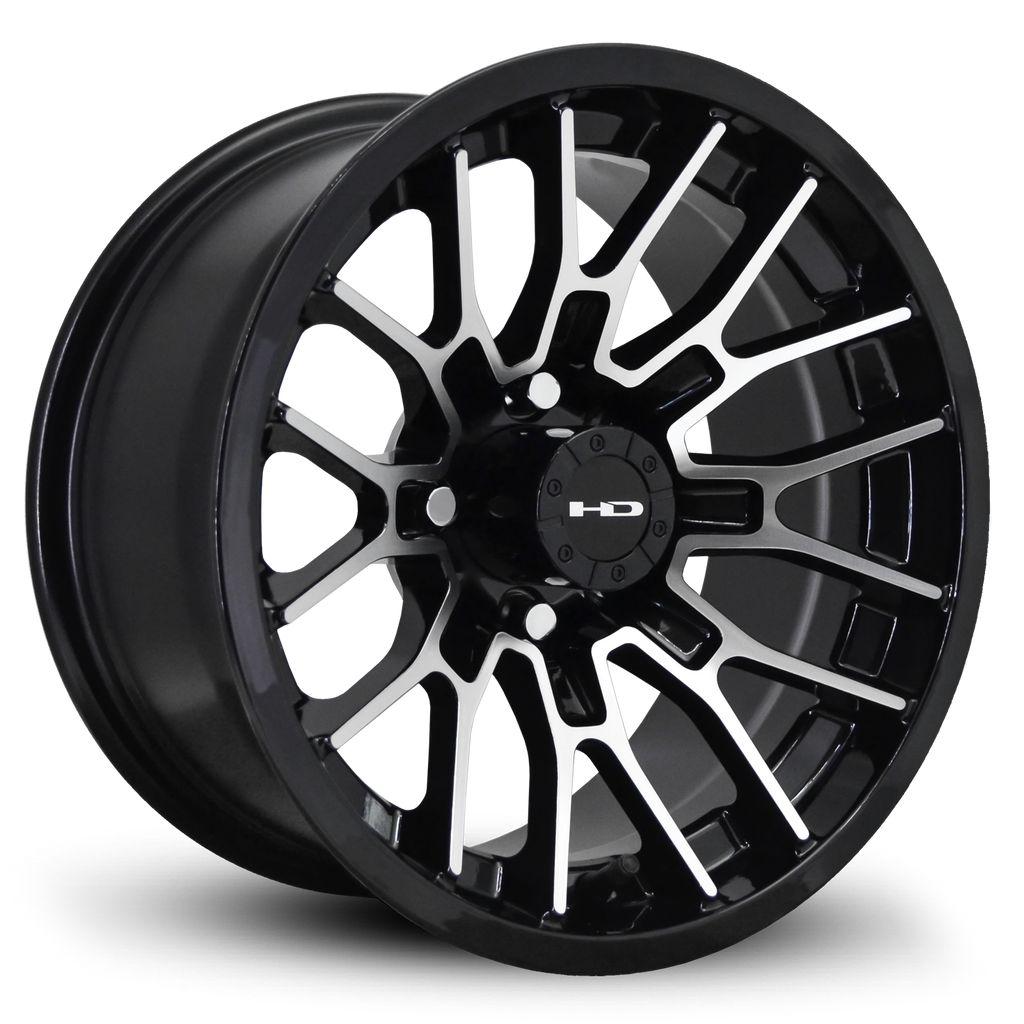 HD Golf RTC 12x7 -14 4x101.6mm 68.2mm Gloss Black/Machined Face