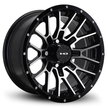 Load image into Gallery viewer, HD Golf RTC 14x7 -14 4x101.6mm 68.2mm Gloss Black/Mchnd Fc Blk Riv