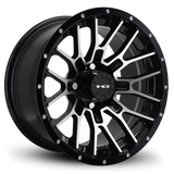 HD Golf RTC 12x7 -14 4x101.6mm 68.2mm Gloss Black/Mchnd Fc Blk Riv