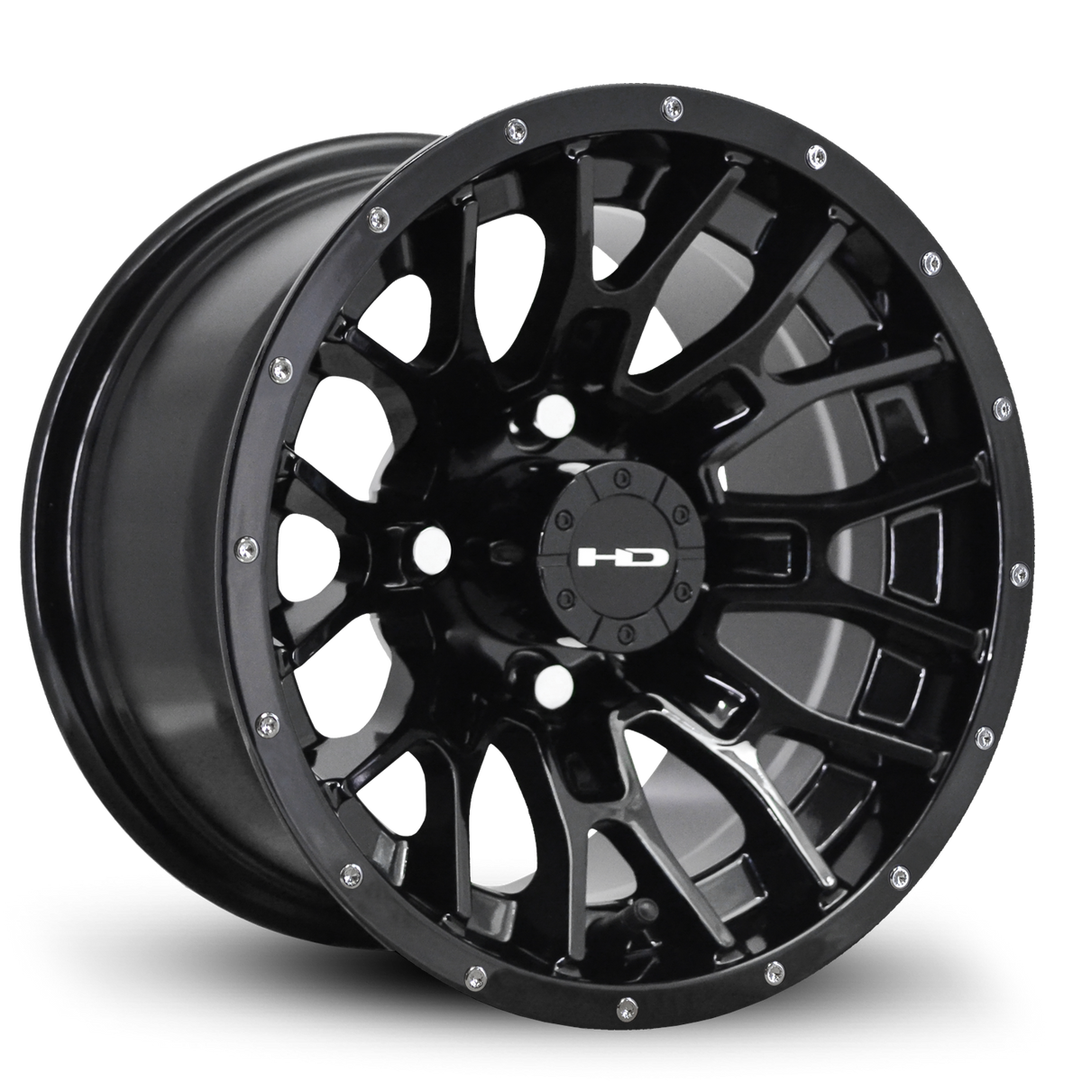 Rac R15gb HD Golf RTC 14x7 -14 4x101.6mm 68.2mm Gloss Black w/Black Rivet