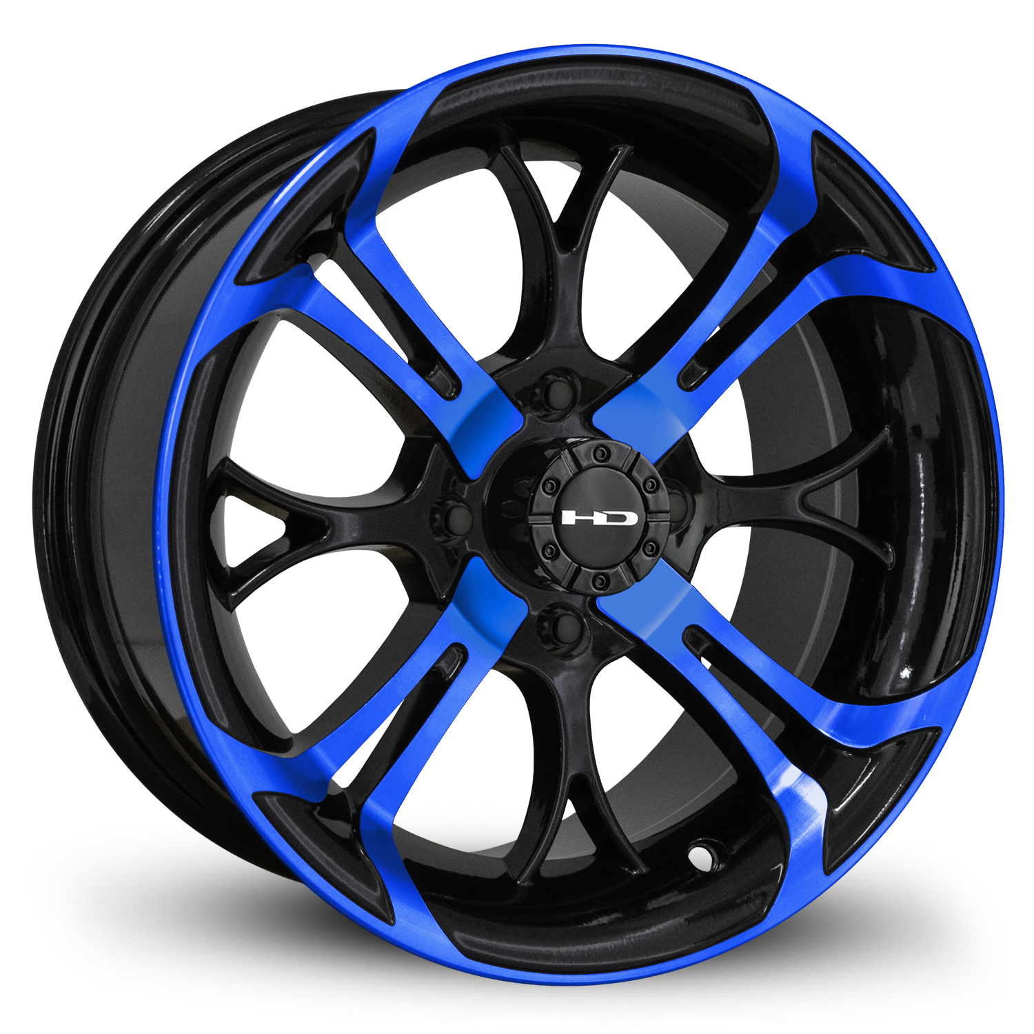 HD Golf Spinout 14x7 -10 4x101.6mm 68.2mm Gloss Blue&BK/Machined Face