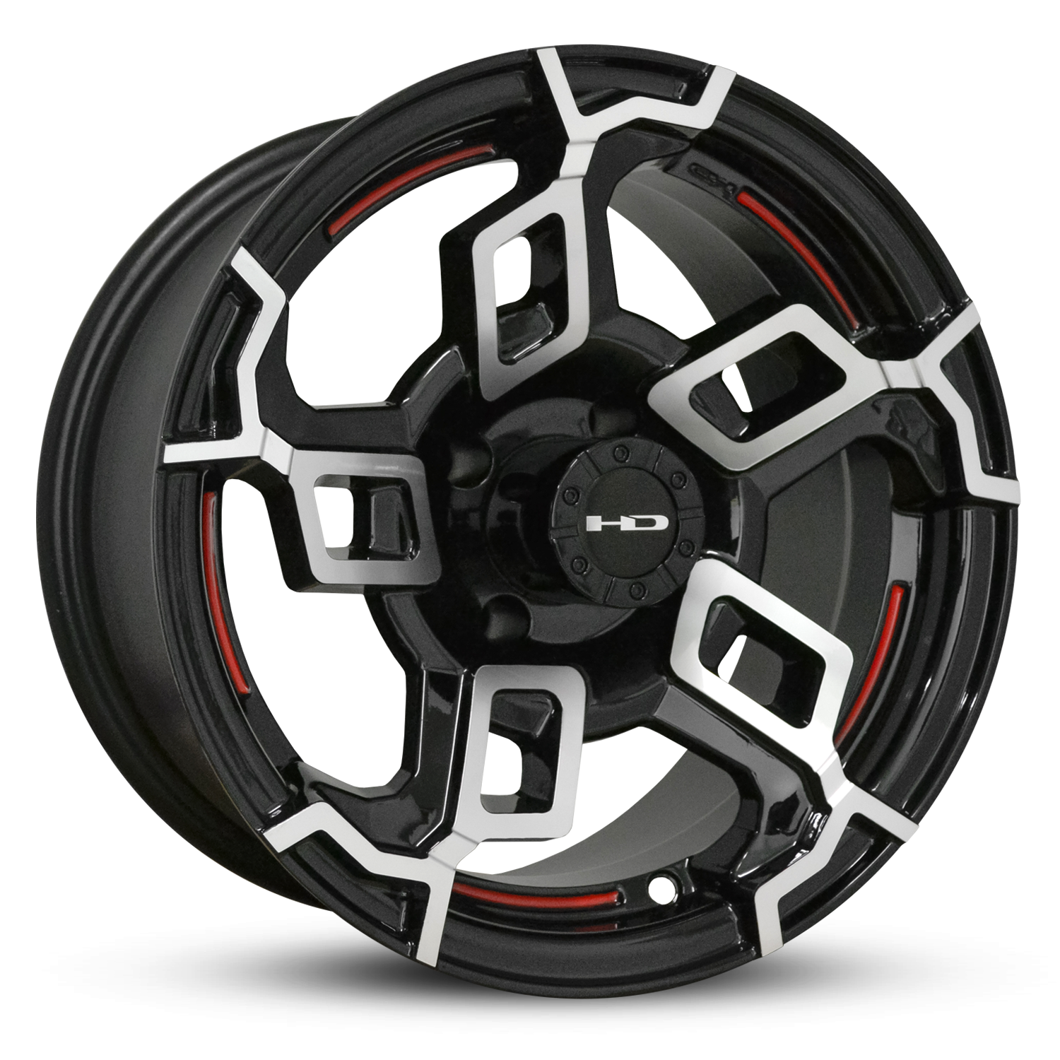 Hpd Rims HD Golf Switch 14x7 -14 4x101.6mm 68.2mm Gloss Black/Mach Face&Redline ...