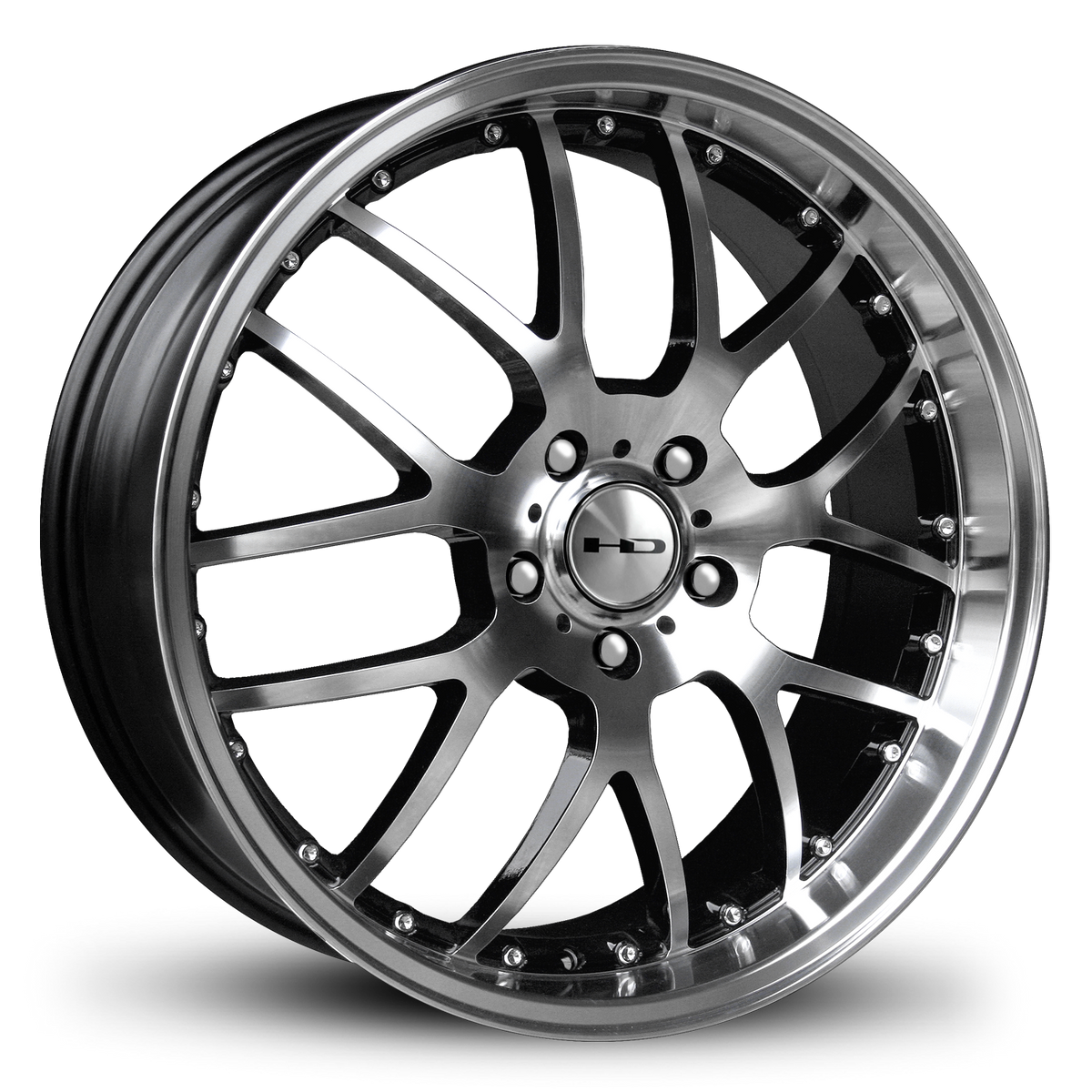 HD Wheels MSR 17x7.5 +40 5x114.3mm 73.1mm Gloss Black/Mchnd Fc Chr/Riv ...