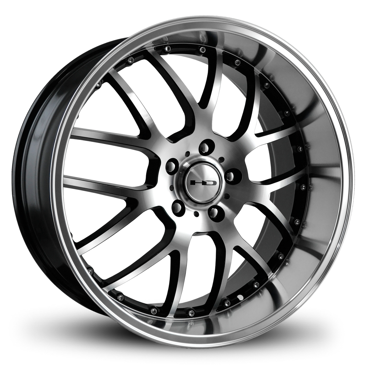 Hd Rims Logo HD Wheels MSR 18x9 +40 5x120mm 74.1mm Gloss Black/Mchnd Fc Chr/Riv
