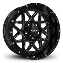 Load image into Gallery viewer, HD Offroad Caliber 20x10 -25 6x135/6x139.7mm 106.2mm Gloss Black/Milled Edge