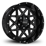 HD Offroad Caliber 20x10 -25 6x135/6x139.7mm 106.2mm Gloss Black/Milled Edge