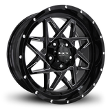 HD Offroad Caliber 20x9 +0 5x127/5x139.7mm 106.2mm Gloss Black/Milled Edge