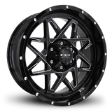 HD Offroad Caliber 20x9 -10 6x120/6x139.7mm 78.1mm Gloss Black/Milled Edge