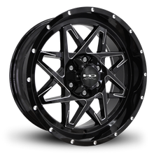 Load image into Gallery viewer, HD Offroad Caliber 20x9 -10 6x135/6x139.7mm 106.2mm Gloss Black/Milled Edge
