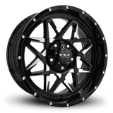 HD Offroad Caliber 20x9 +0 5x127/5x139.7mm 106.2mm Gloss Black/Milled Face