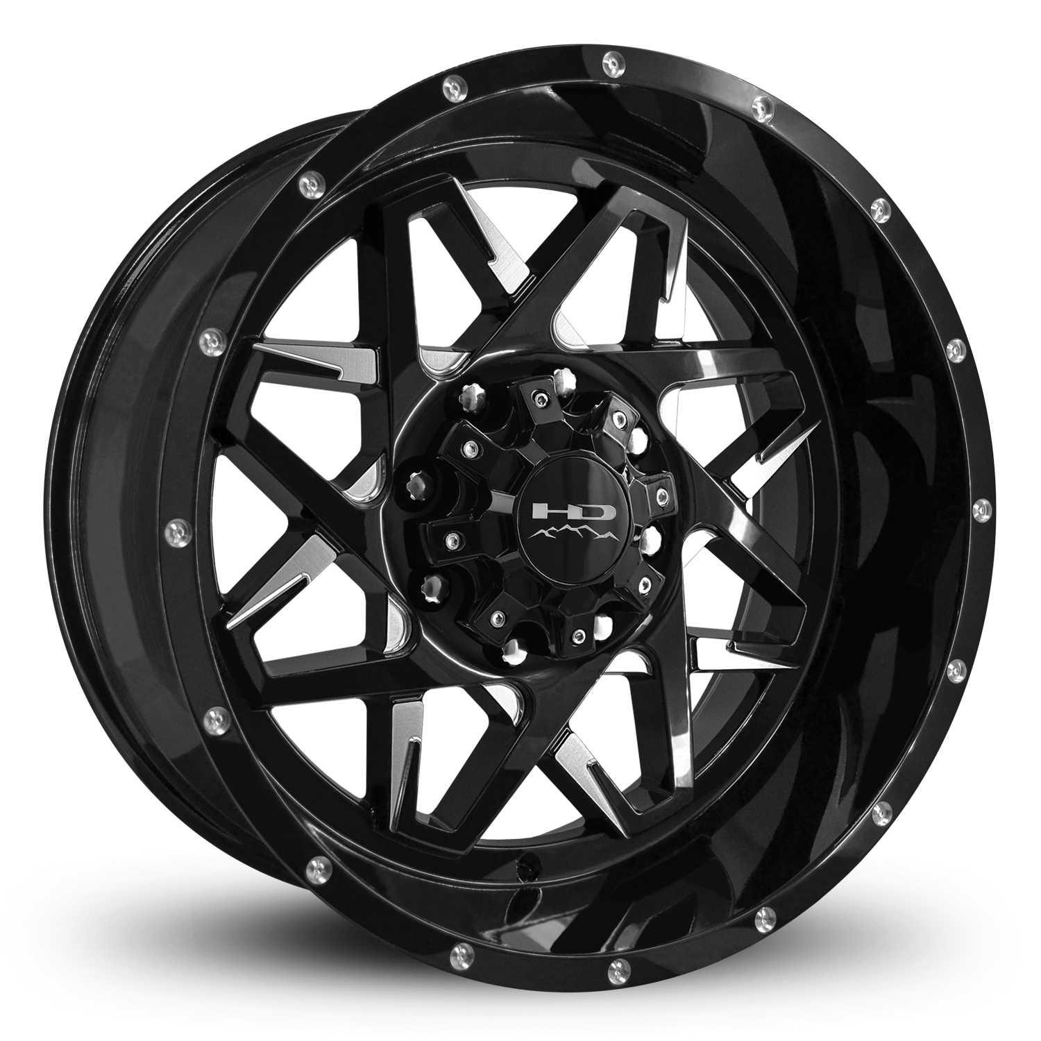 HD Offroad Caliber 20x10 -40 8x170mm 125mm Gloss Black/Milled Face