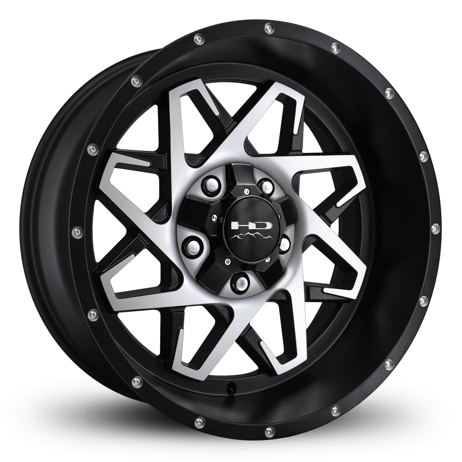 HD Offroad Caliber 20x10 -25 5x127/5x139.7mm 78.1mm Satin Black/Machined Face