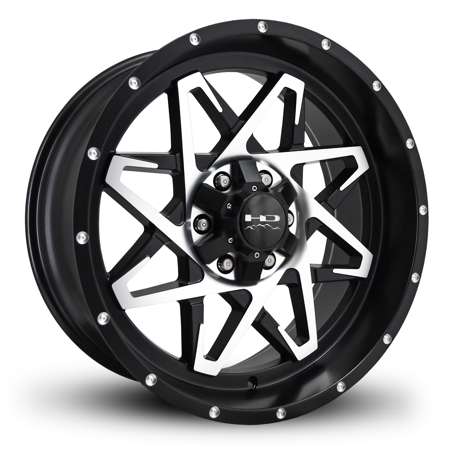 HD Offroad Caliber 20x9 -10 6x135/6x139.7mm 106.2mm Satin Black/Machined Face