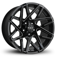 Load image into Gallery viewer, HD Offroad Canyon 20x9 +0 5x139.7/5x150mm 110.1mm Gloss Black/Milled Edge