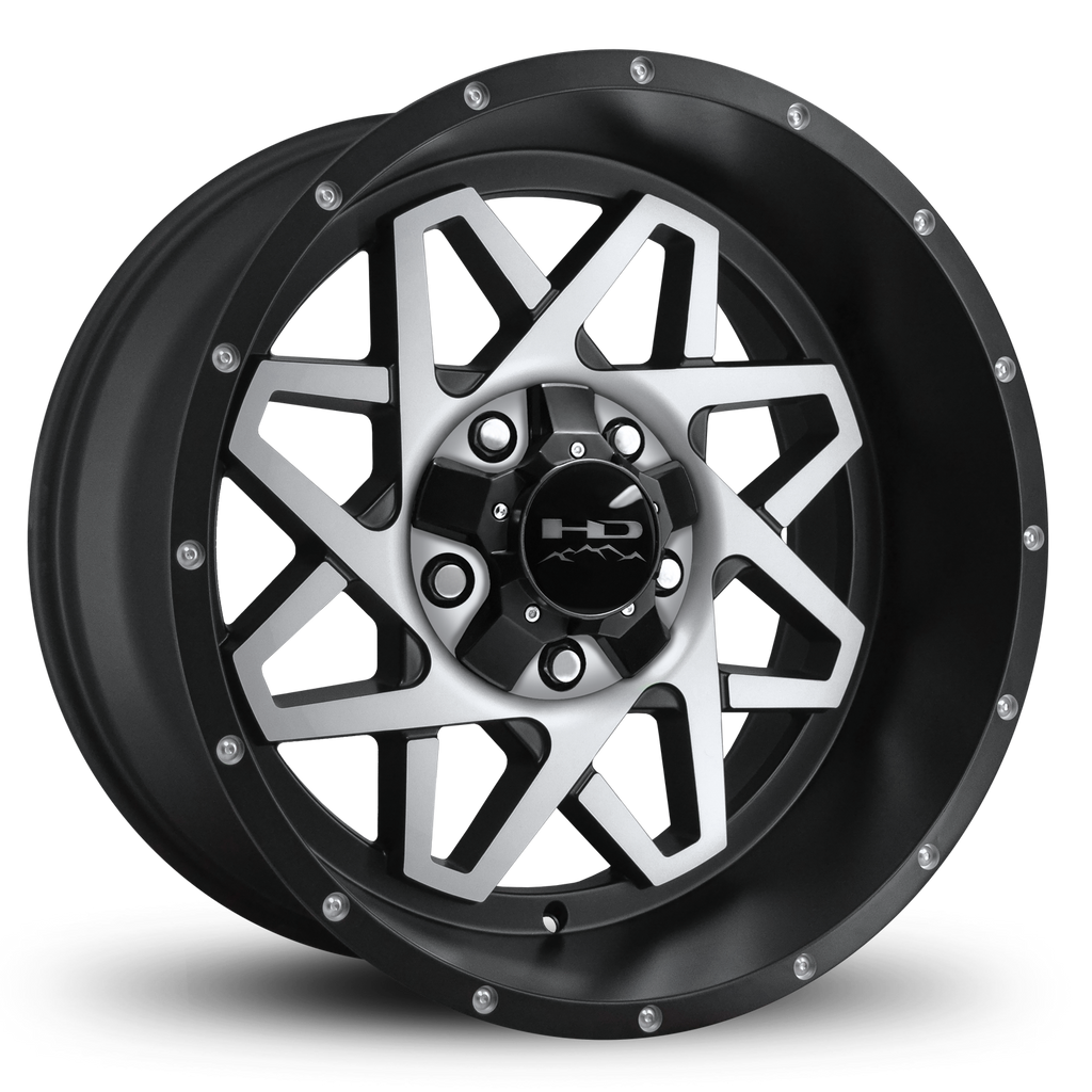 HD Offroad Gridlock 20x10 -25 5x127/5x139.7mm 106.2mm Satin Black/Machined Face