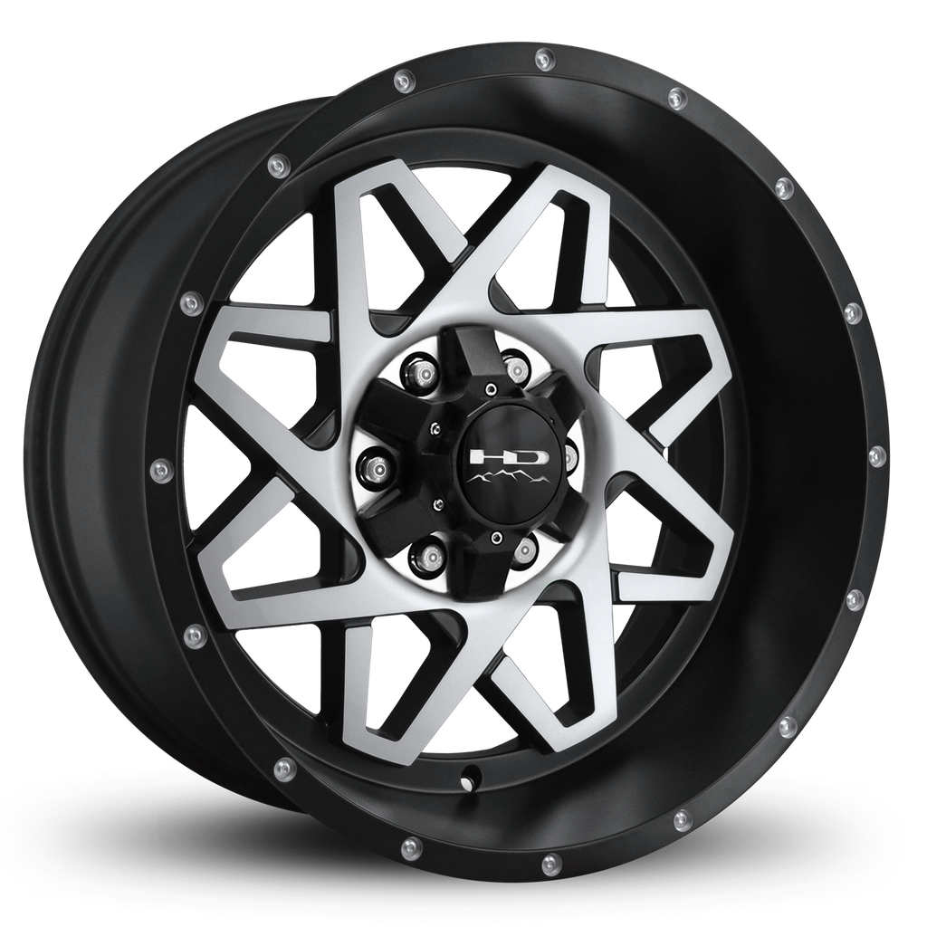 HD Offroad Gridlock 20x10 -25 6x135/6x139.7mm 106.2mm Satin Black/Machined Face