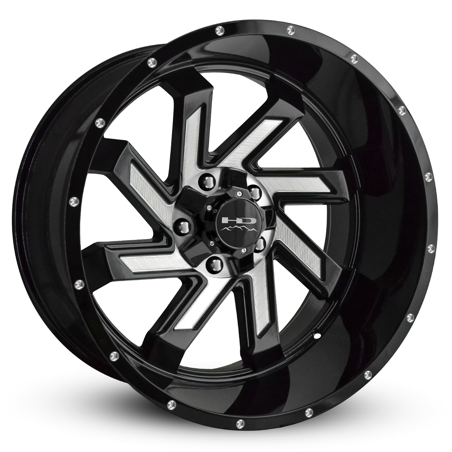 HD Offroad Saw 22x12 -44 5x127/5x139.7mm 78.1mm Gloss Black/Milled Face