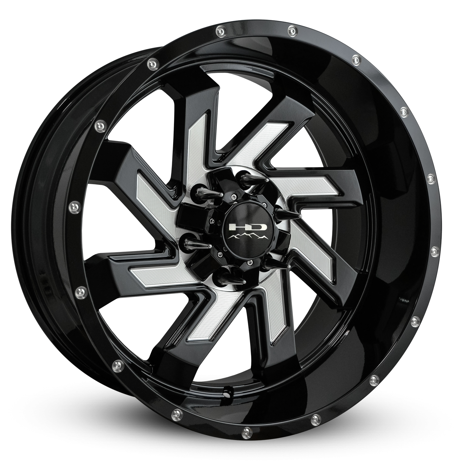 HD Offroad Saw 22x10 -10 6x135/6x139.7mm 106.2mm Gloss Black/Milled Face