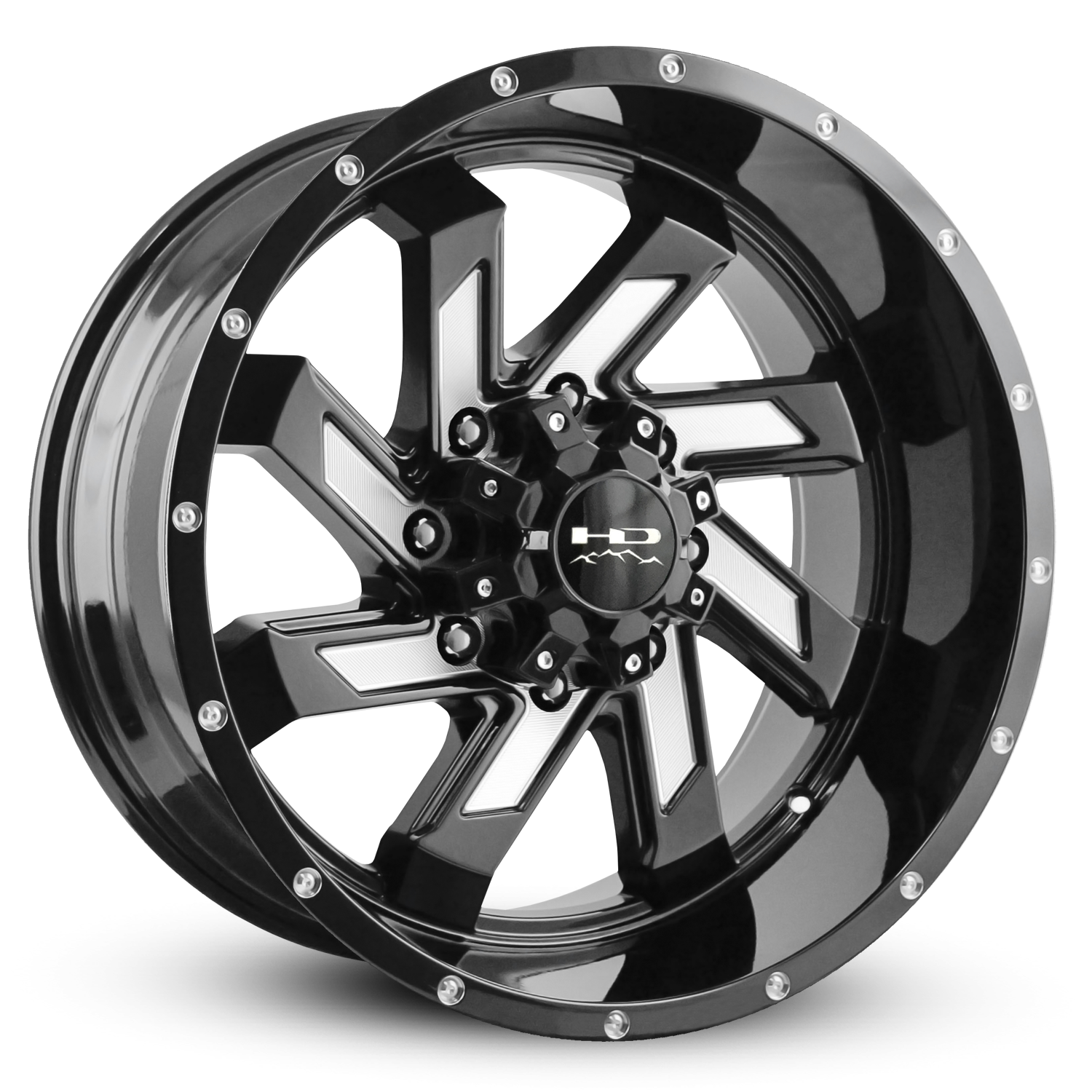HD Offroad Saw 20x10 -25 8x180mm 124.1mm Gloss Black/Milled Face
