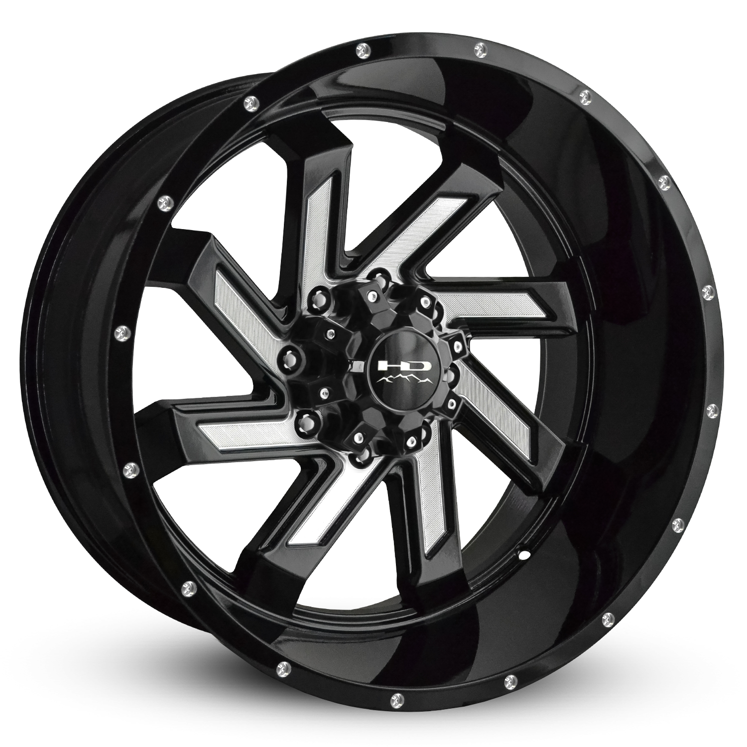 HD Offroad Saw 22x12 -44 8x170mm 125.1mm Gloss Black/Milled Face