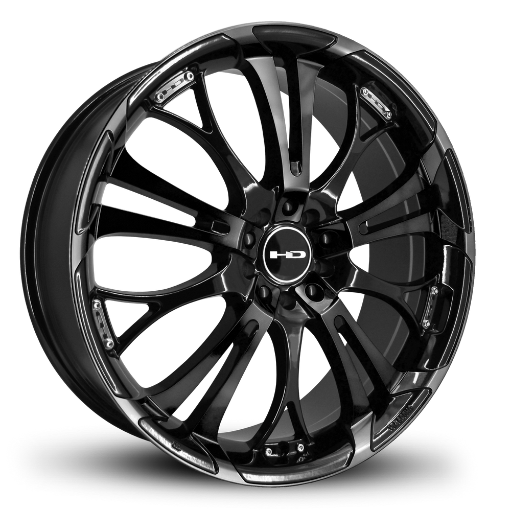 HD Wheels Spinout 18x7.5 +35 5x120/5x114.3mm 74.1mm Gloss Black